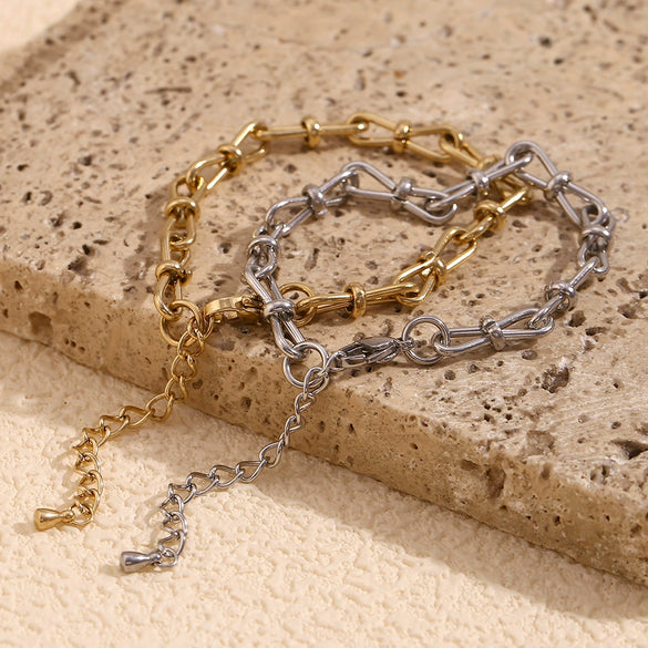 Wholesale Bracelet Stainless Steel 14K Gold Plated Geometric Handmade