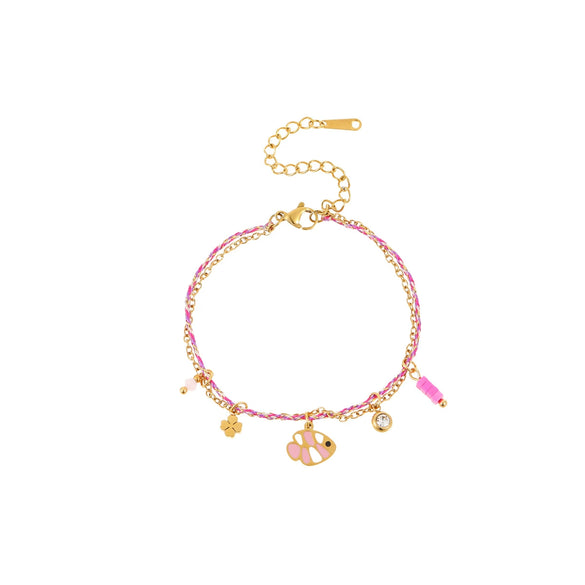 Wholesale Bracelet Stainless Steel 18K Gold Plated Geometric Pattern Braided Rope Design For Women