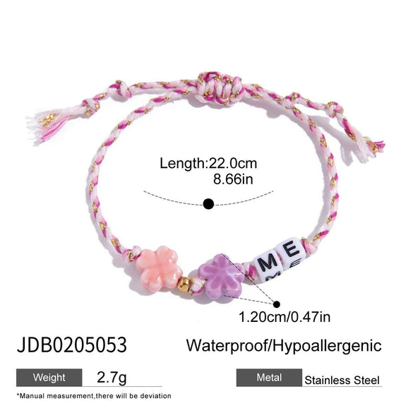 Wholesale Bracelet Stainless Steel Letter Resin Oildropping Electroplated For Women