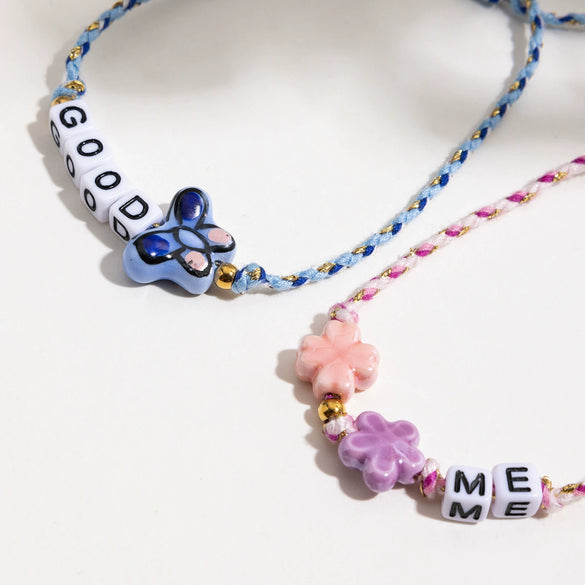 Wholesale Bracelet Stainless Steel Letter Resin Oildropping Electroplated For Women