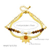 Wholesale Bracelet Stainless Steel Maillard Style Flower Leaves Electroplating