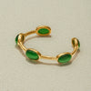 Wholesale Bracelet Stainless Steel Natural Stone Oval Geometric Electroplating Luxury Style