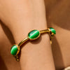 Wholesale Bracelet Stainless Steel Natural Stone Oval Geometric Electroplating Luxury Style