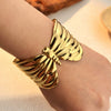 Wholesale Bracelet Stainless Steel Retro Geometric Hydraulic Opening Hollow Flower Electroplated