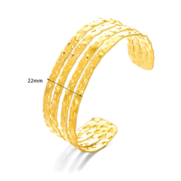 Wholesale Bracelet Stainless Steel Snakeshaped Geometric Hollow Goldplated Circle Electroplated For Female