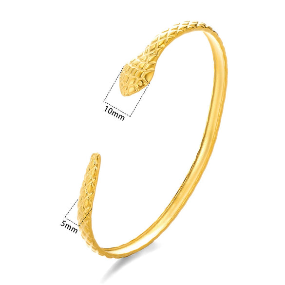 Wholesale Bracelet Stainless Steel Snakeshaped Geometric Hollow Goldplated Circle Electroplated For Female
