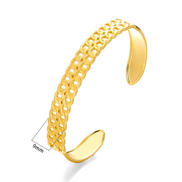 Wholesale Bracelet Stainless Steel Snakeshaped Geometric Hollow Goldplated Circle Electroplated For Female