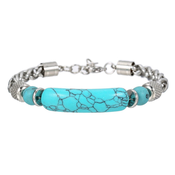 Wholesale Bracelet Stainless Steel Turquoise Geometric Handmade Unisex