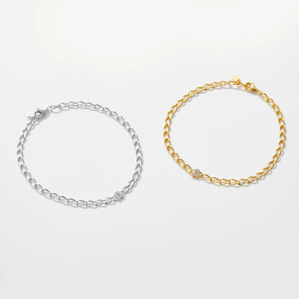 Wholesale Bracelet 925 Sterling Silver Geometric Light Luxury Electroplated