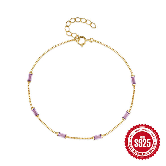 Wholesale Bracelet 925 Sterling Silver Geometric Real Gold Plated Electroplating For Women