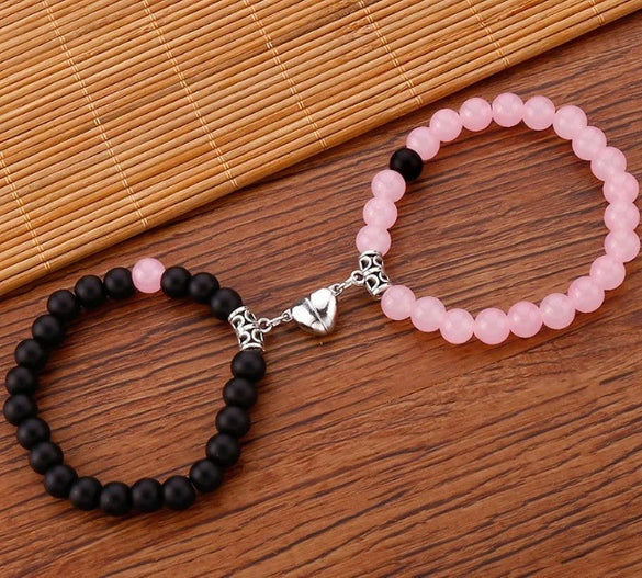 Wholesale Bracelet Stone Magnet Buckle Heartshaped Manual Design Internet Celebrity Style Geometric