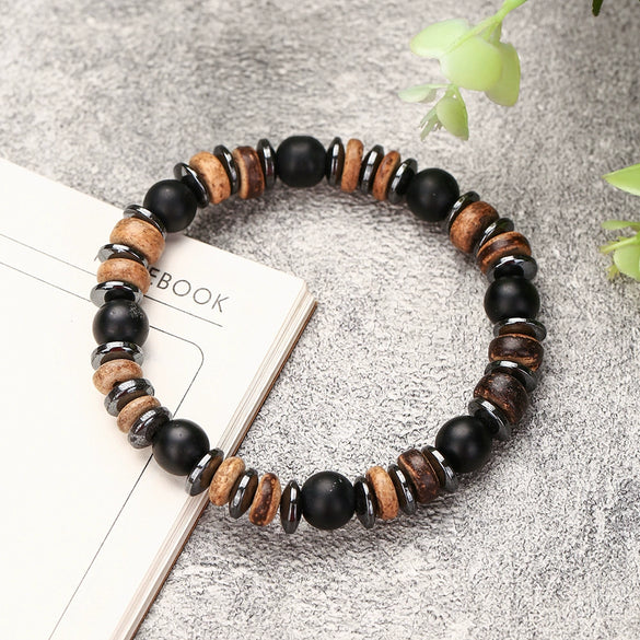 Wholesale Bracelet Stone Wood Chip Geometric Handmade Unisex