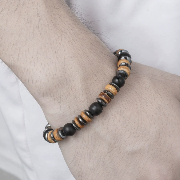 Wholesale Bracelet Stone Wood Chip Geometric Handmade Unisex