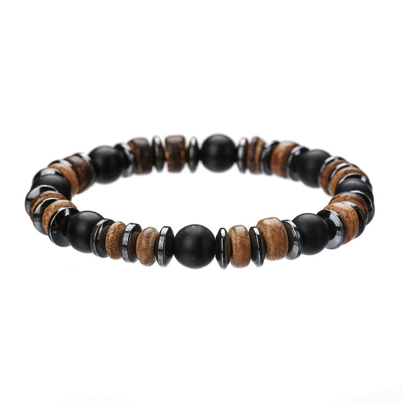 Wholesale Bracelet Stone Wood Chip Geometric Handmade Unisex