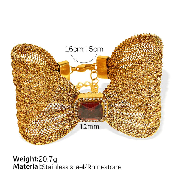 Wholesale Bracelet 316L Stainless Steel Bow Design Electroplated Jewelry Women Unisex