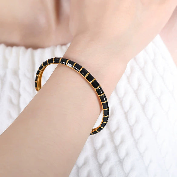 Wholesale Bracelet Titanium Steel Dripping Oil Retro Light Luxury Electroplated