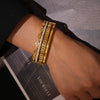 Wholesale Bracelet 316L Stainless Steel Geometric Exaggerated Light Luxury Electroplated 18K Gold Japanese Buckle Sticky Diamond