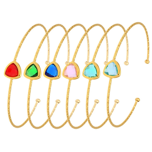 Wholesale Bracelet Titanium Steel Glass Geometric Electroplated Design