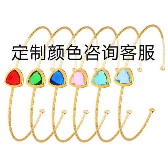 Wholesale Bracelet Titanium Steel Glass Geometric Electroplated Design
