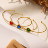 Wholesale Bracelet Titanium Steel Glass Geometric Electroplated Design