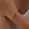 Wholesale Bracelet Titanium Steel 18K Gold Color Zircon Starfish Geometric Electroplating Women's Jewelry