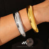 Wholesale Bracelet 316L Stainless Steel 18K Gold Plated Crescent Cshaped Open Cast Glazed Simple For Women