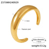Wholesale Bracelet 316L Stainless Steel 18K Gold Plated Crescent Cshaped Open Cast Glazed Simple For Women