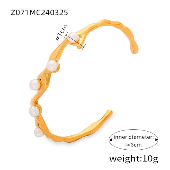 Wholesale Bracelet Titanium Steel Shell Beads Czech Diamond Geometric Electroplated For Female