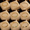 Wholesale Bracelet Titanium Steel Square Geometric Goldplated Heavy Industry Chain Oil Leaf Fashion Design