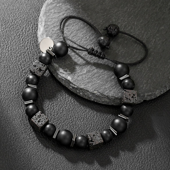 Wholesale Bracelet Volcanic Stone Geometric Handmade Unisex