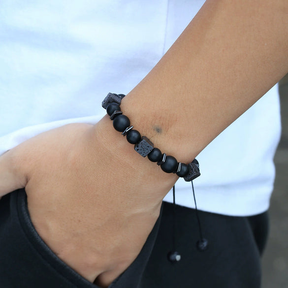 Wholesale Bracelet Volcanic Stone Geometric Handmade Unisex
