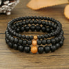 Wholesale Bracelet Wooden Bead Retro Style Multilayered Round Geometric Handmade Unisex