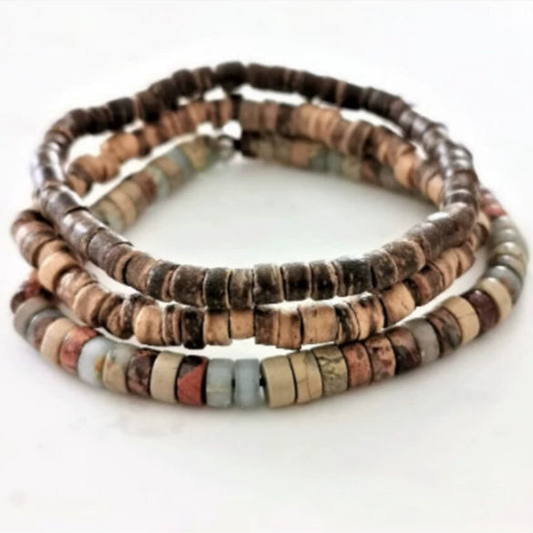 Wholesale Bracelet Wooden Beaded Natural Stone Geometric Handmade Unisex