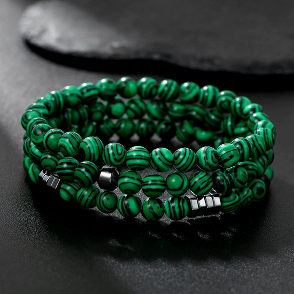 Wholesale Bracelet Wooden Beaded Natural Stone Geometric Handmade Unisex