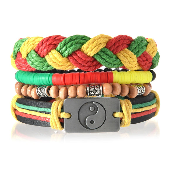 Wholesale Bracelet Zinc Alloy Bohemian Style Hand Knitted With Letters Numbers Text Pattern For Men And Women