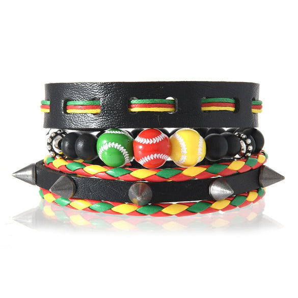 Wholesale Bracelet Zinc Alloy Bohemian Style Hand Knitted With Letters Numbers Text Pattern For Men And Women