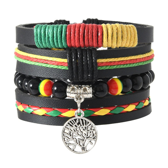 Wholesale Bracelet Zinc Alloy Bohemian Style Hand Knitted With Letters Numbers Text Pattern For Men And Women