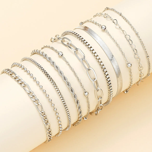 Wholesale Bracelet Zinc Alloy Heart Shape Geometric Metal Electroplating