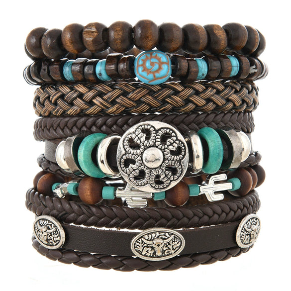 Wholesale Bracelet Zinc Alloy Vintage Geometric Hand Knitted Unisex