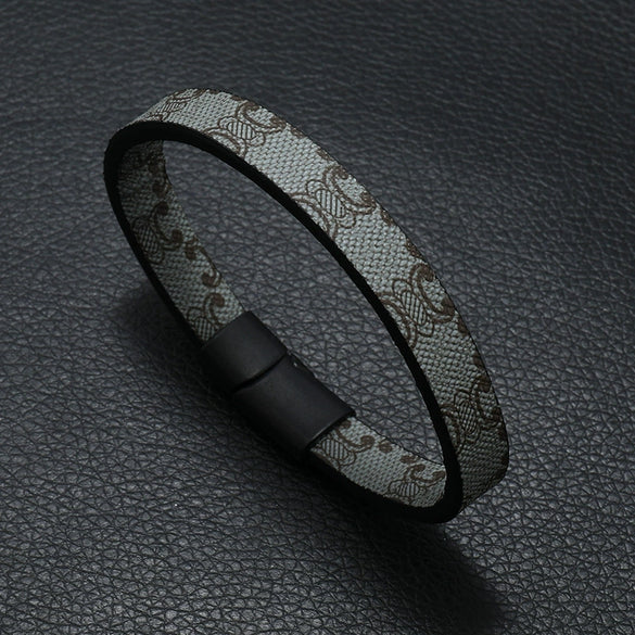 Wholesale Bracelets Cortex Retro Geometric Handmade Striped Magnet Buckle For Men