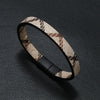 Wholesale Bracelets Cortex Retro Geometric Handmade Striped Magnet Buckle For Men