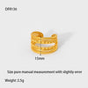 Wholesale Braided Multilayer Geometric Stainless Steel 18K Gold Plated Open Ring Jewelry For Women