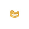 Wholesale Braided Multilayer Geometric Stainless Steel 18K Gold Plated Open Ring Jewelry For Women