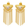Wholesale Brass And Titanium Steel Geometric Triangular Tassel Earrings For Women With Electroplating