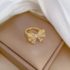 Wholesale Brass Butterfly Zircon Ring Electroplated Cartoon The Crown Style Jewelry