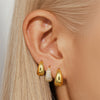 Wholesale Brass Copper Geometric Exaggerated Normcore Style Earrings With Electroplating