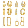 Wholesale Brass Copper Geometric Exaggerated Normcore Style Earrings With Electroplating
