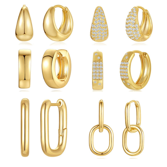 Wholesale Brass Copper Geometric Exaggerated Normcore Style Earrings With Electroplating
