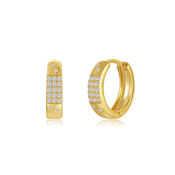 Wholesale Brass Copper Geometric Exaggerated Normcore Style Earrings With Electroplating