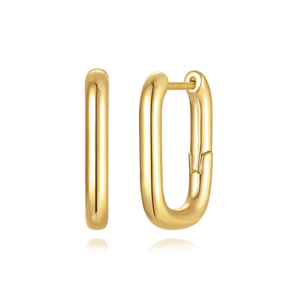 Wholesale Brass Copper Geometric Exaggerated Normcore Style Earrings With Electroplating